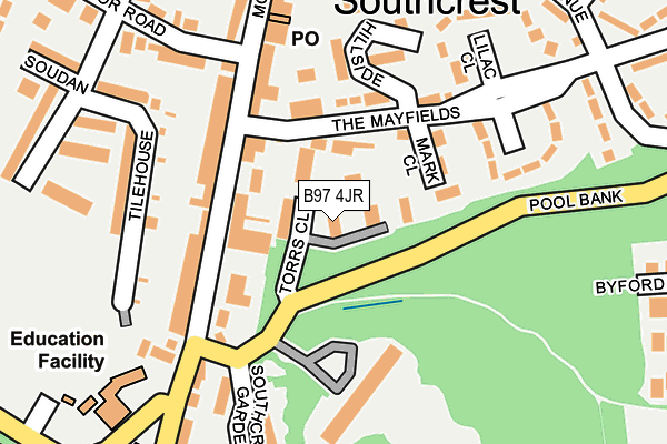 B97 4JR map - OS OpenMap – Local (Ordnance Survey)