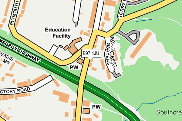 B97 4JU map - OS OpenMap – Local (Ordnance Survey)