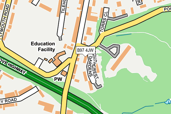 B97 4JW map - OS OpenMap – Local (Ordnance Survey)