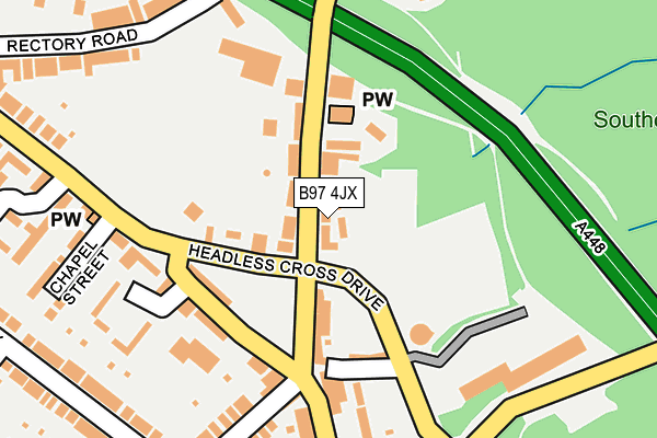 B97 4JX map - OS OpenMap – Local (Ordnance Survey)