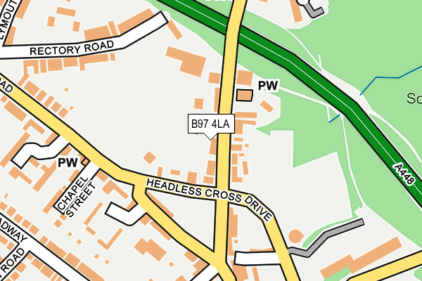 B97 4LA map - OS OpenMap – Local (Ordnance Survey)