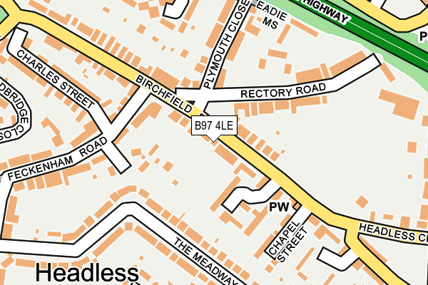 B97 4LE map - OS OpenMap – Local (Ordnance Survey)