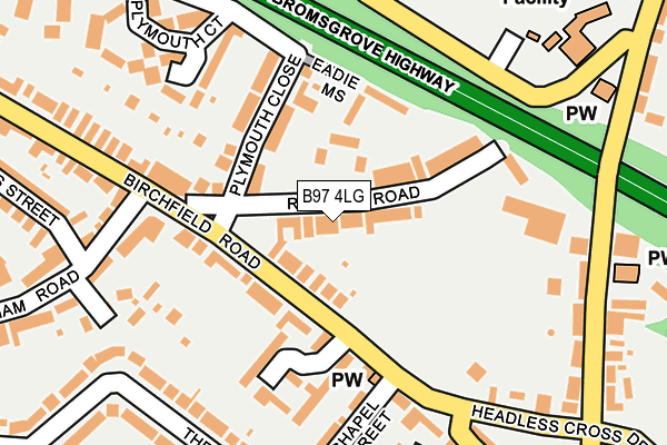 B97 4LG map - OS OpenMap – Local (Ordnance Survey)