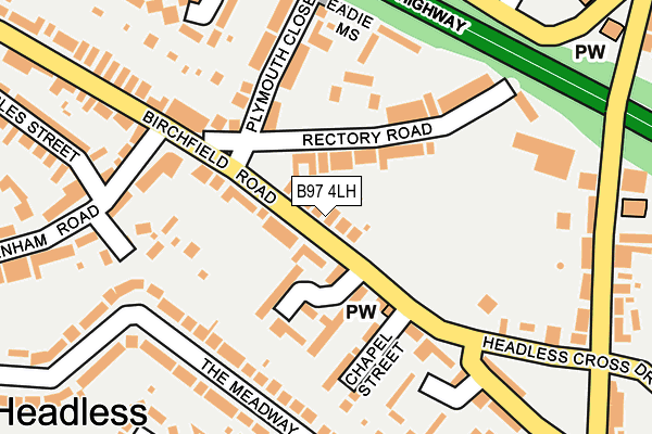 B97 4LH map - OS OpenMap – Local (Ordnance Survey)