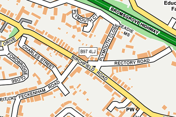 B97 4LJ map - OS OpenMap – Local (Ordnance Survey)