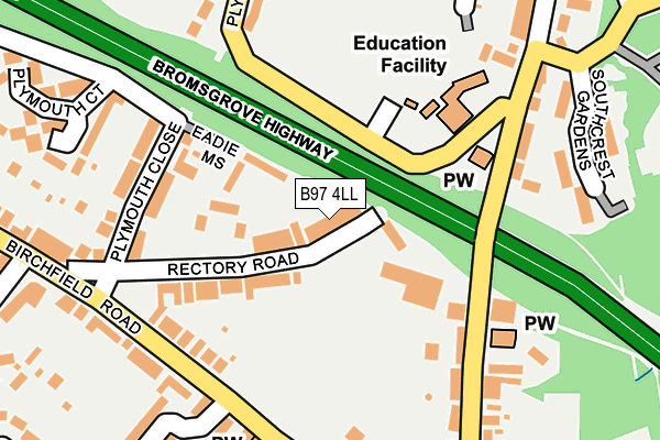 B97 4LL map - OS OpenMap – Local (Ordnance Survey)