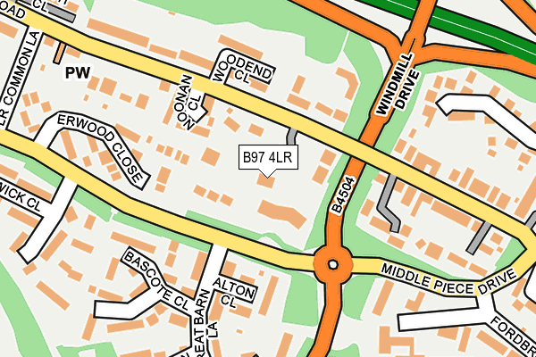 B97 4LR map - OS OpenMap – Local (Ordnance Survey)