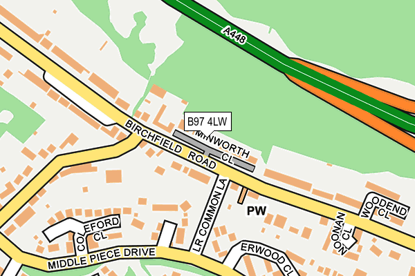 B97 4LW map - OS OpenMap – Local (Ordnance Survey)