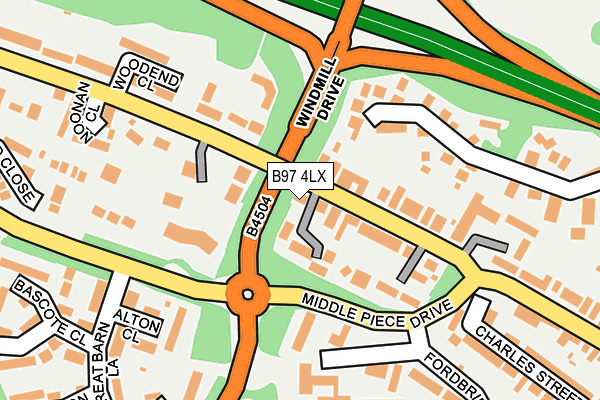 B97 4LX map - OS OpenMap – Local (Ordnance Survey)