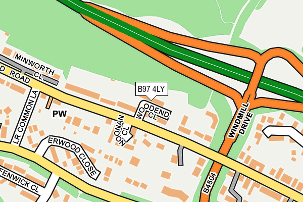 B97 4LY map - OS OpenMap – Local (Ordnance Survey)