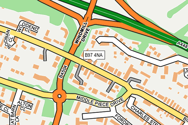 B97 4NA map - OS OpenMap – Local (Ordnance Survey)