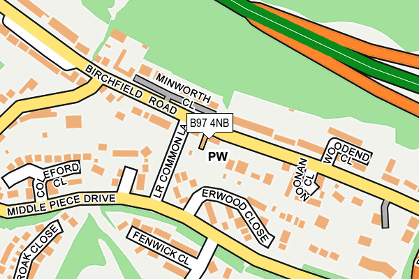 B97 4NB map - OS OpenMap – Local (Ordnance Survey)