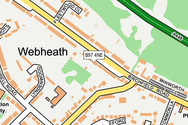 B97 4NE map - OS OpenMap – Local (Ordnance Survey)