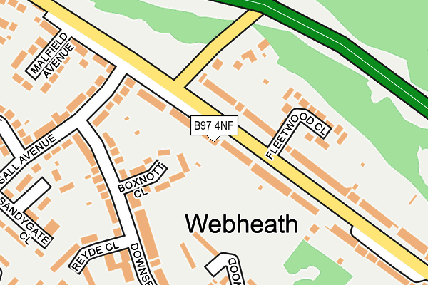 B97 4NF map - OS OpenMap – Local (Ordnance Survey)