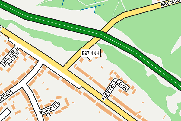 B97 4NH map - OS OpenMap – Local (Ordnance Survey)
