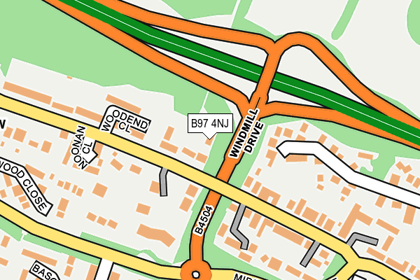 B97 4NJ map - OS OpenMap – Local (Ordnance Survey)