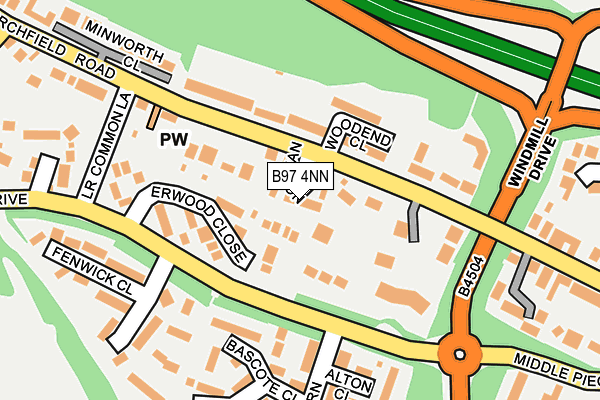 B97 4NN map - OS OpenMap – Local (Ordnance Survey)