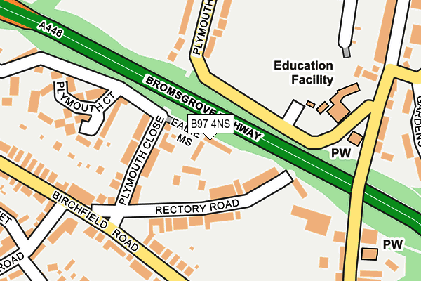 B97 4NS map - OS OpenMap – Local (Ordnance Survey)