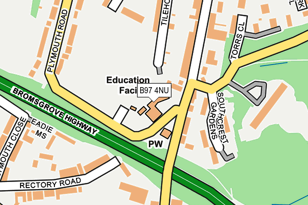 B97 4NU map - OS OpenMap – Local (Ordnance Survey)