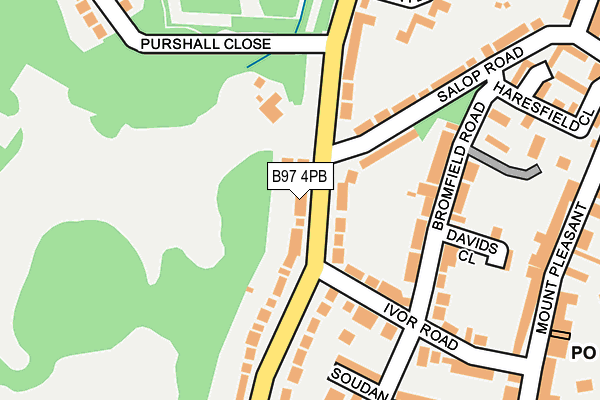 B97 4PB map - OS OpenMap – Local (Ordnance Survey)