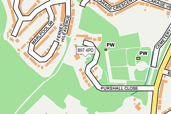 B97 4PD map - OS OpenMap – Local (Ordnance Survey)