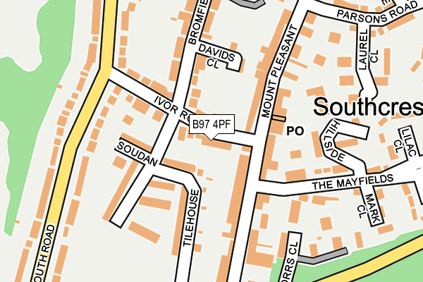 B97 4PF map - OS OpenMap – Local (Ordnance Survey)