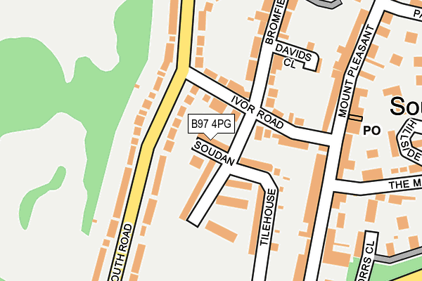 B97 4PG map - OS OpenMap – Local (Ordnance Survey)