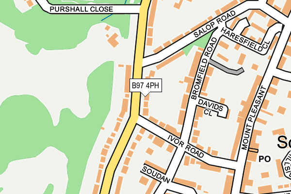 B97 4PH map - OS OpenMap – Local (Ordnance Survey)