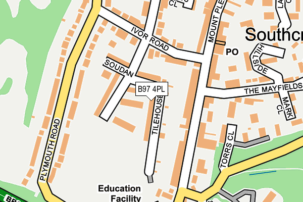 B97 4PL map - OS OpenMap – Local (Ordnance Survey)