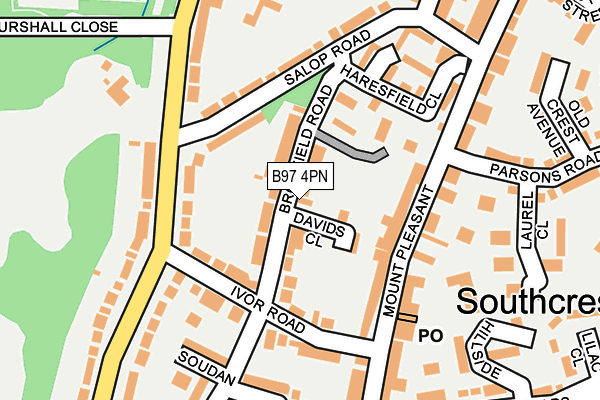 B97 4PN map - OS OpenMap – Local (Ordnance Survey)