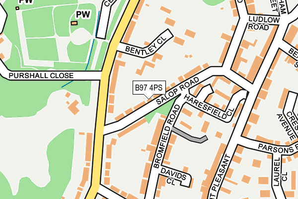B97 4PS map - OS OpenMap – Local (Ordnance Survey)