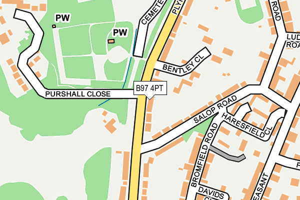 B97 4PT map - OS OpenMap – Local (Ordnance Survey)