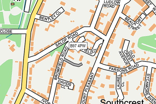 B97 4PW map - OS OpenMap – Local (Ordnance Survey)