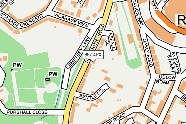 B97 4PX map - OS OpenMap – Local (Ordnance Survey)