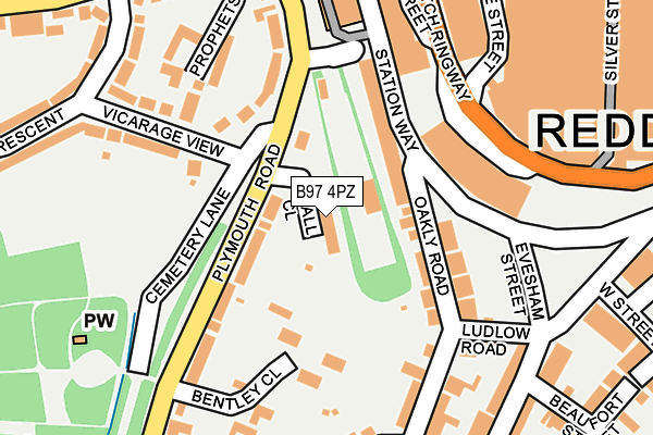 B97 4PZ map - OS OpenMap – Local (Ordnance Survey)