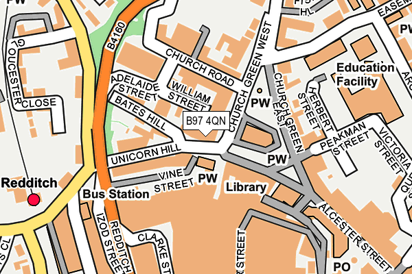 B97 4QN map - OS OpenMap – Local (Ordnance Survey)