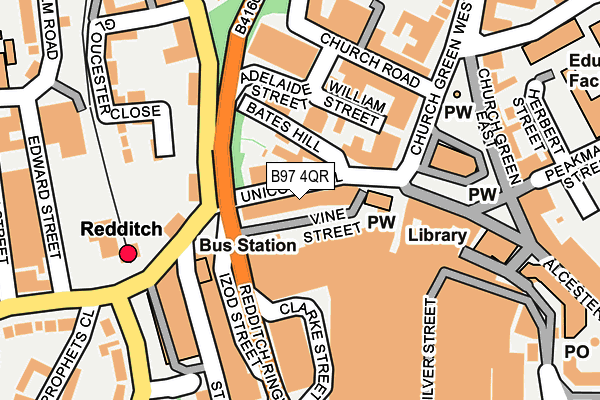 B97 4QR map - OS OpenMap – Local (Ordnance Survey)