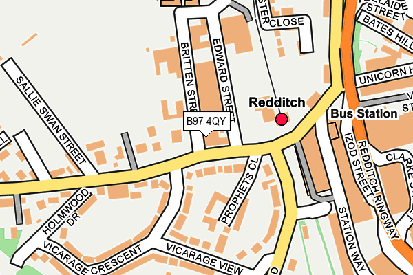 B97 4QY map - OS OpenMap – Local (Ordnance Survey)