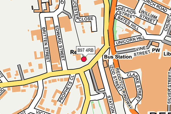 B97 4RB map - OS OpenMap – Local (Ordnance Survey)