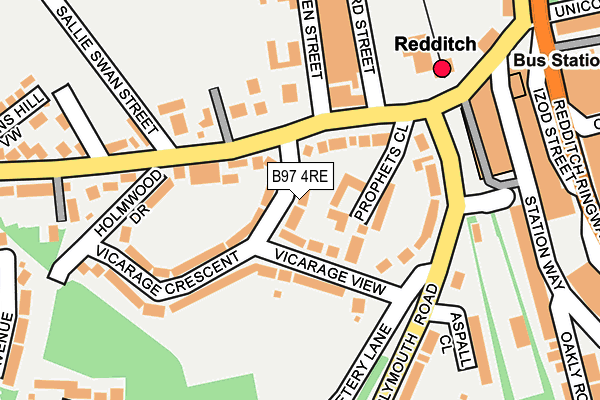 B97 4RE map - OS OpenMap – Local (Ordnance Survey)