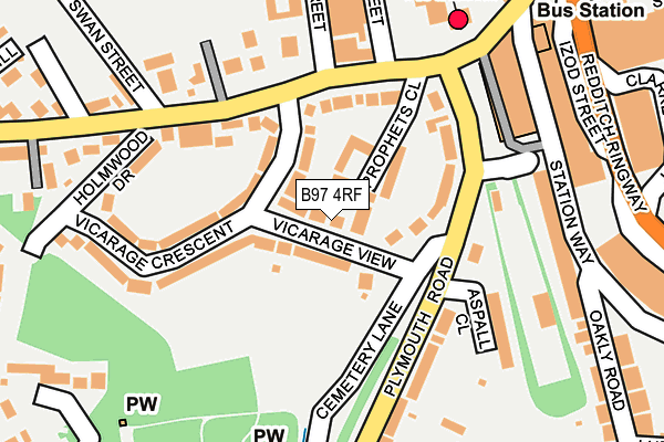 B97 4RF map - OS OpenMap – Local (Ordnance Survey)