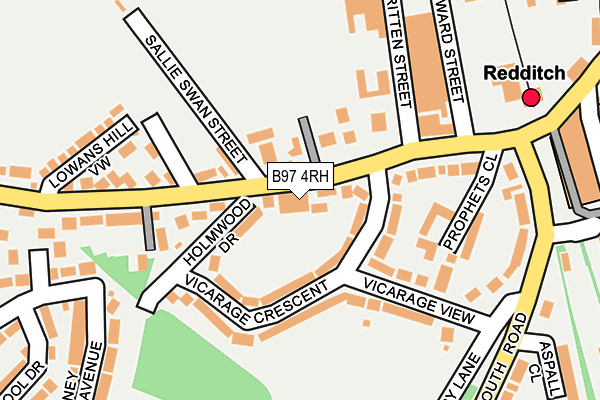 B97 4RH map - OS OpenMap – Local (Ordnance Survey)