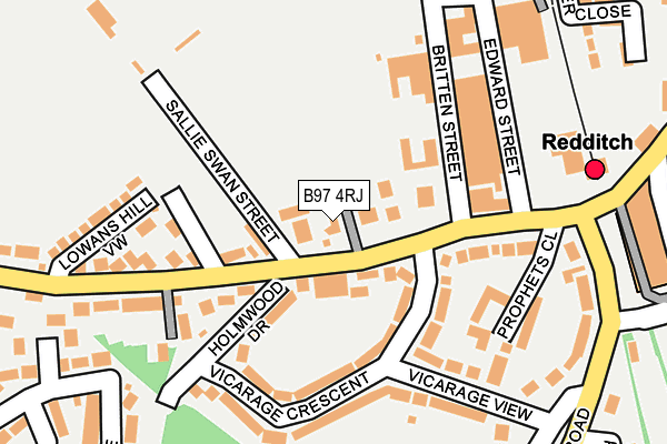 B97 4RJ map - OS OpenMap – Local (Ordnance Survey)