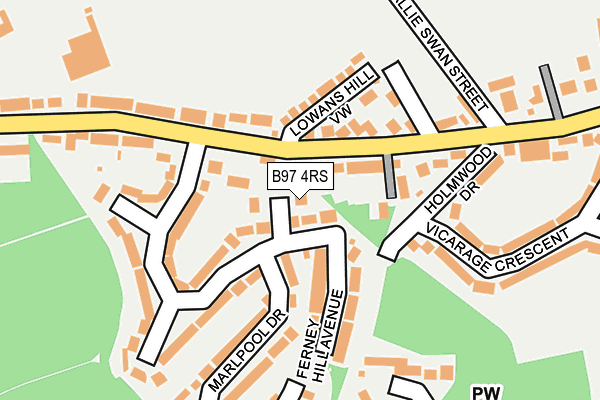 B97 4RS map - OS OpenMap – Local (Ordnance Survey)