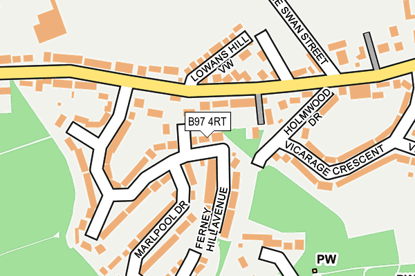 B97 4RT map - OS OpenMap – Local (Ordnance Survey)