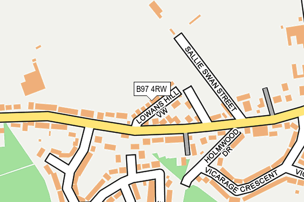 B97 4RW map - OS OpenMap – Local (Ordnance Survey)