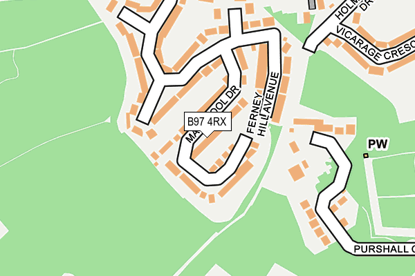 B97 4RX map - OS OpenMap – Local (Ordnance Survey)