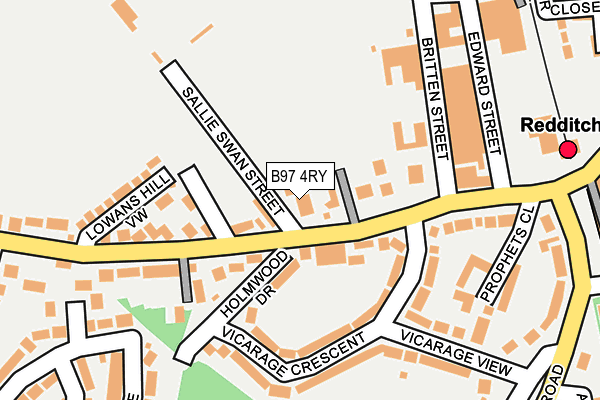 B97 4RY map - OS OpenMap – Local (Ordnance Survey)