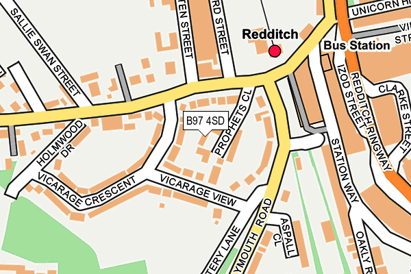 B97 4SD map - OS OpenMap – Local (Ordnance Survey)