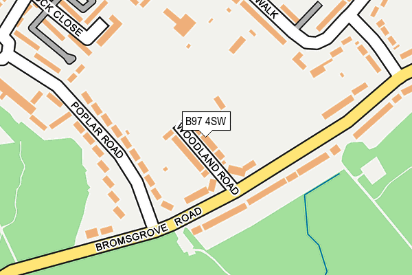 B97 4SW map - OS OpenMap – Local (Ordnance Survey)